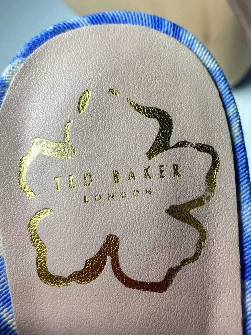 TED BAKER Hemmina Chinoiserie Tree Bow Platform Sandals Blue White 9 39.5 ($225)